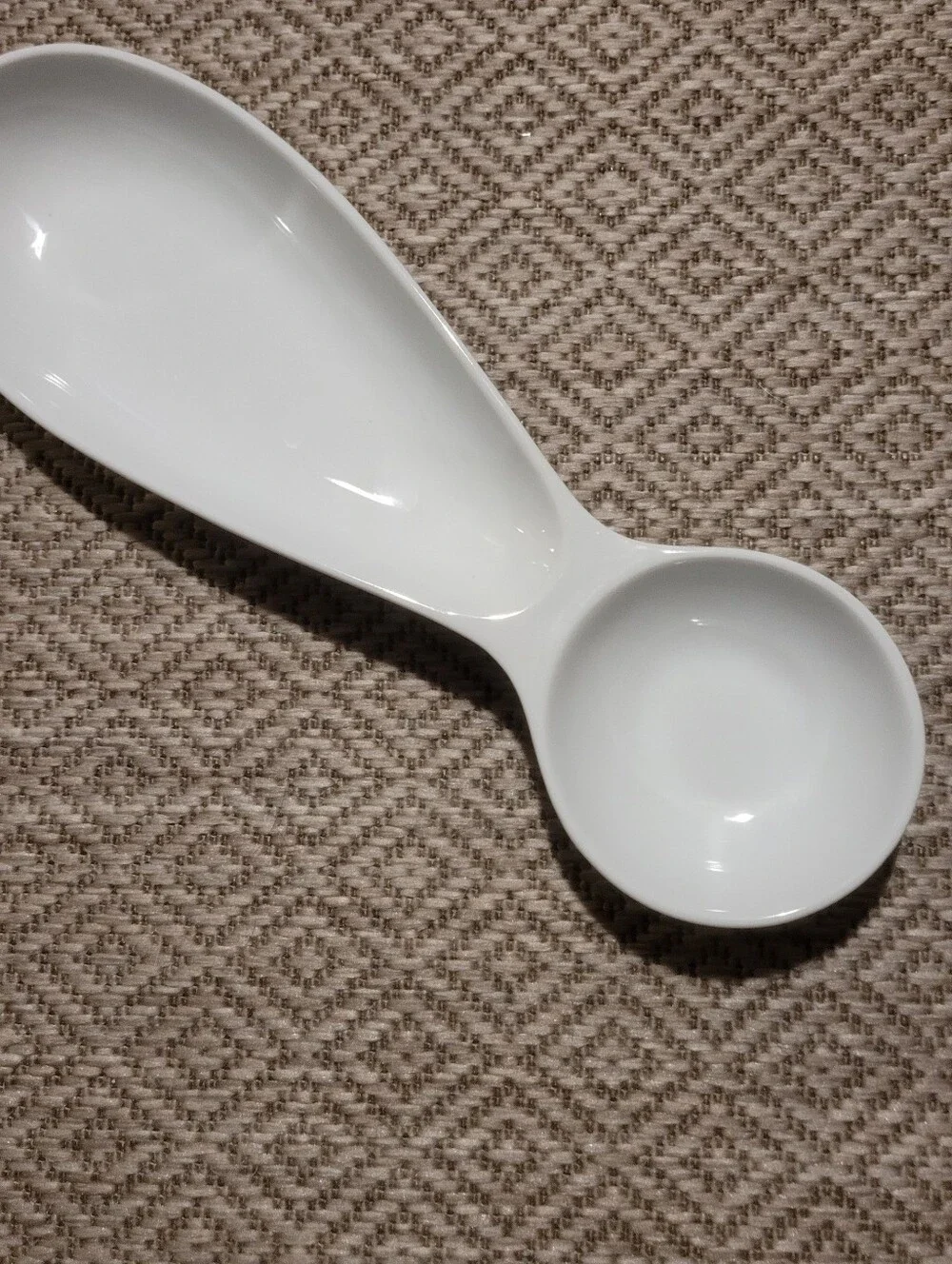Vintage Crate & Barrel White Porcelain Double Spoon Rest / Utensil Holder